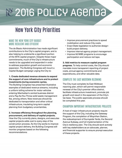 2016 Policy Agenda